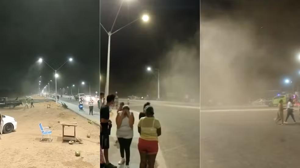 Ventania provoca nuvem de poeira e surpreende moradores em Imperatriz