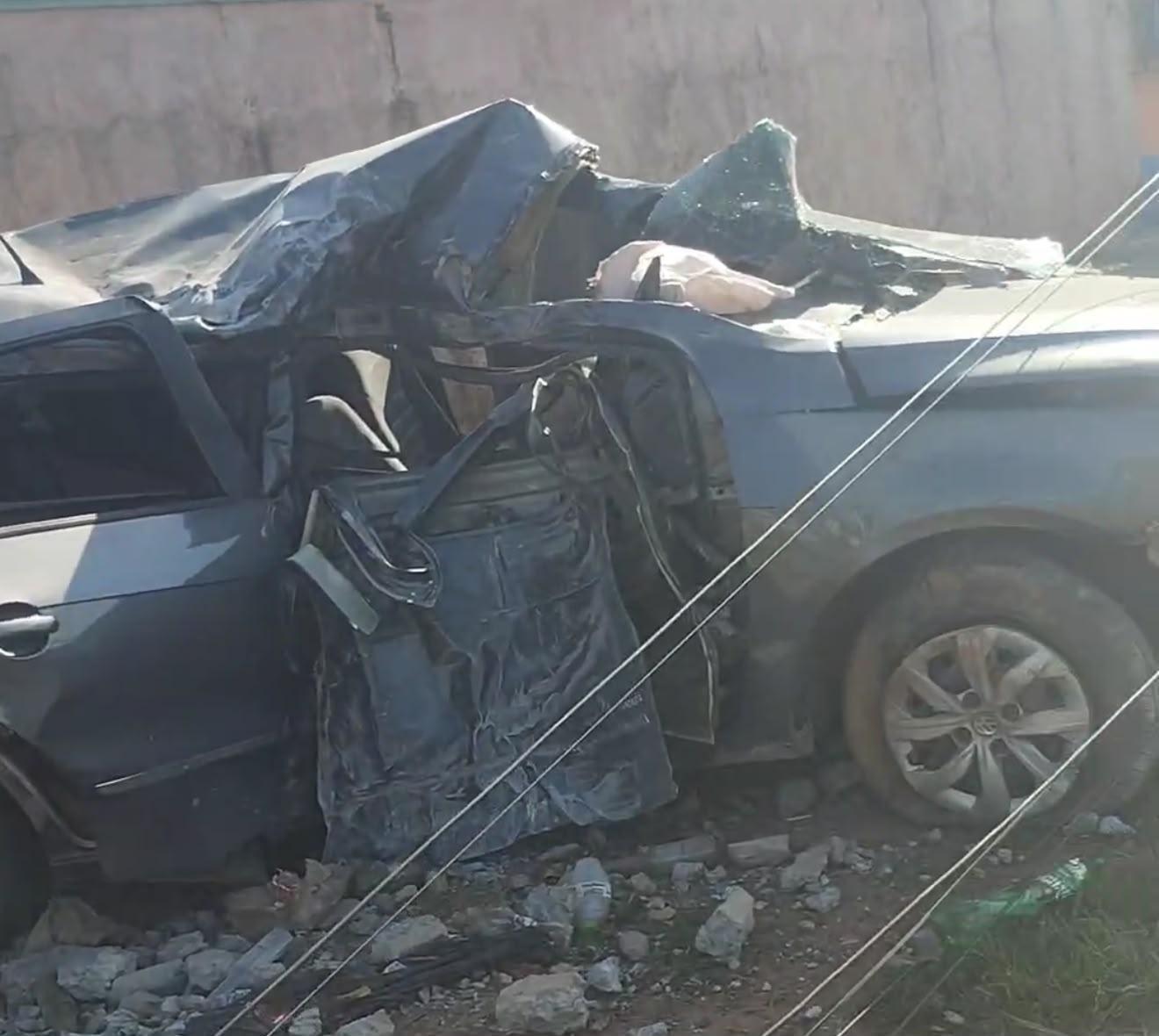 Canaã: Acidente violento derruba poste na VS-25