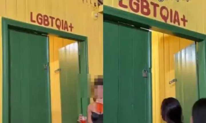     Banheiro voltado ao público LGBTQIA+ chama atenção durante festival em Afuá