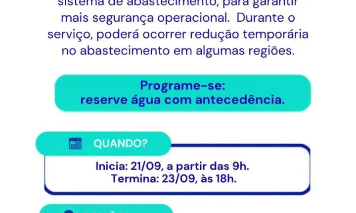 Canaã dos Carajás: Águas do Pará realiza manutenção programada a partir de segunda-feira (21)