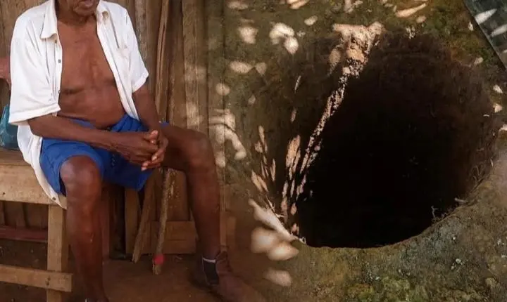 Idoso de 90 anos cai em fossa de 3 metros em Serra Pelada e fica gravemente ferido