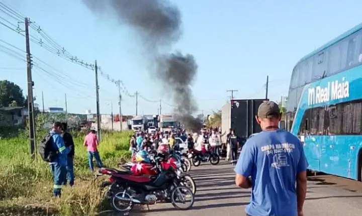 Manifestação bloqueia acesso a Marabá e causa congestionamento no trânsito