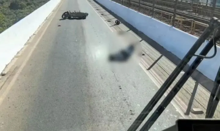 Motociclista fica ferido após cair de moto na ponte rodoferroviária de Marabá