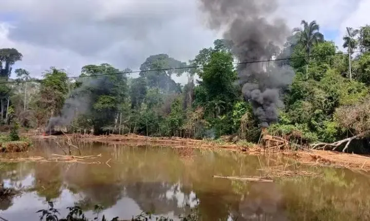 Operação policial e ambiental desmonta garimpo ilegal em Parauapebas