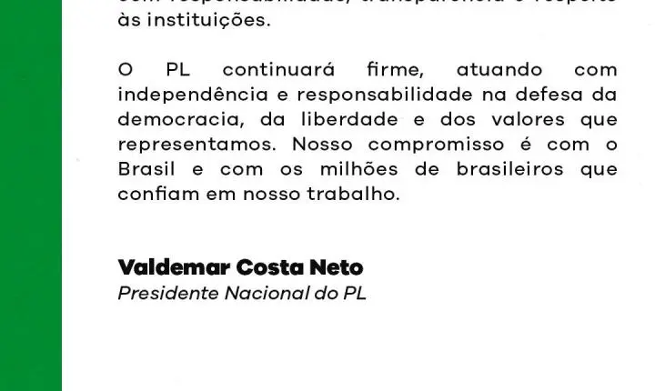 PL reconhece resultado das eleições