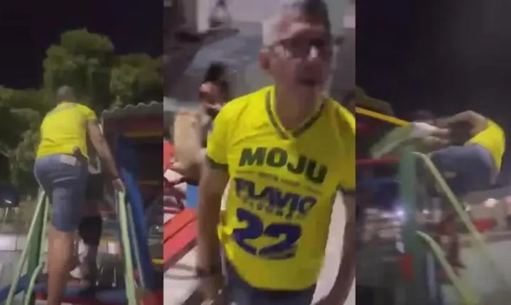 Policial civil armado agride jovem em praça no Pará