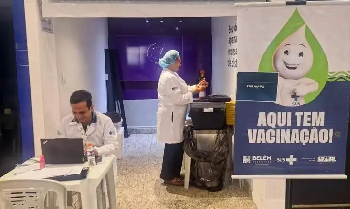 Vacinação no Aeroporto de Belém reforça prevenção contra o sarampo no Círio